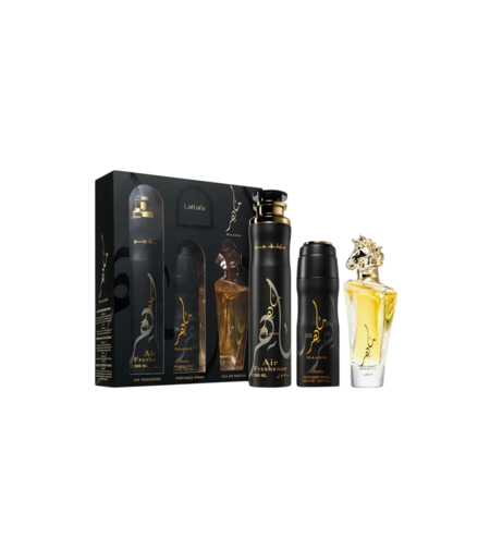 Set Lattafa: Maahir, Eau De Parfum, Unisex, 100 ml + Maahir, Scented Spray, Unisex, 200 ml + Maahir, Room Spray, 300 ml