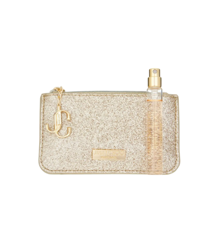 Set Jimmy Choo: I Want Choo, Eau De Parfum, For Women, 7.5 ml + Jimmy Choo, GWP Textile Pouch, Gold