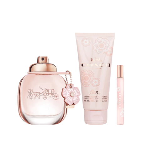 Set Coach: Floral, Eau De Parfum, For Women, 90 ml + Floral, Eau De Parfum, For Women, 7.5 ml + Floral, Body Lotion, All Over The Body, 100 ml