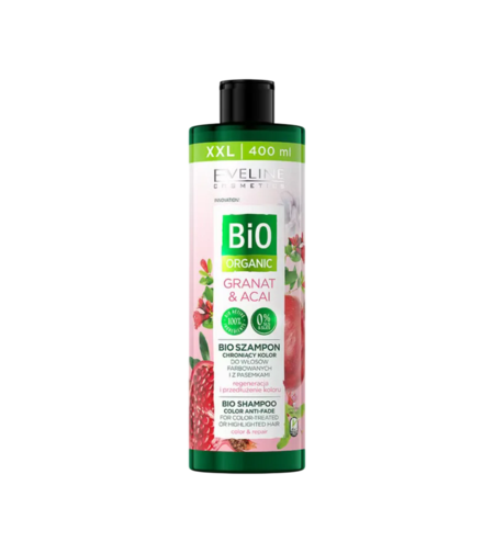 Eveline Cosmetics, Bio Organic, Granat & Acai, Hair Shampoo, Anti-Fade, 400 ml *Tester
