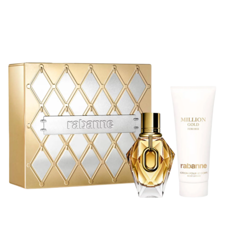 Set Paco Rabanne: Million Gold, Parfum, For Women, 50 ml + Million Gold, Hydrating, Body Lotion, 100 ml