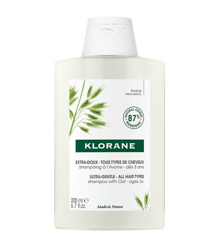 Klorane, Oat Milk, Hair Shampoo, Gentle Cleansing, 200 ml
