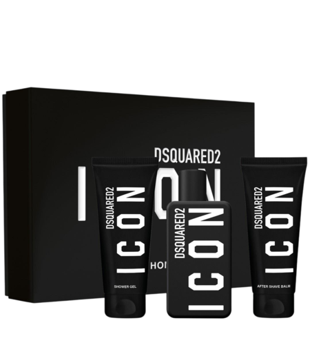 Set Dsquared 2: Icon, Eau De Parfum, For Men, 100 ml + Icon, Shower Gel, All Skin Types, 100 ml + Icon, Moisturizing, After-Shave Balm, 100 ml