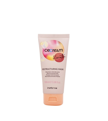 Inebrya, Ice Cream Keratin, Hair Shampoo, Restructuring, 100 ml