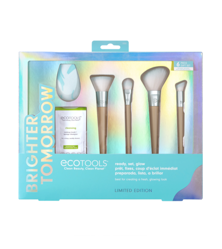 Brighter Tomorrow Set EcoTools: EcoTools, Blending, Foundation Brush + EcoTools, Blending, Concealer Brush + EcoTools, Diffuse, Eyeshadow Brush + EcoTools, Brush & Sponge Cleanser Lotion, 7.39 ml + EcoTools, Blending, Blush Brush + EcoTools, Makeup S