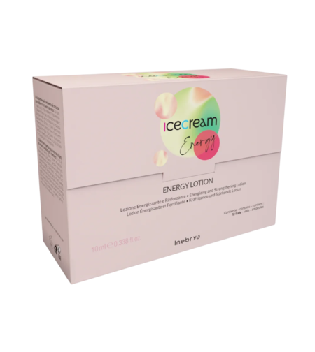 Set, Inebrya, Ice Cream Energy, Hair Lotion Treatment, Strengthening, 12 pcs, 10 ml