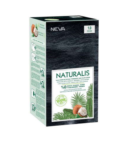 Neva, Naturalis, Permanent Hair Dye, 1.0 Intense Black, 150 ml