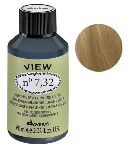 Davines, View, Demi-Permanent Hair Dye, 7.32 , 60 ml