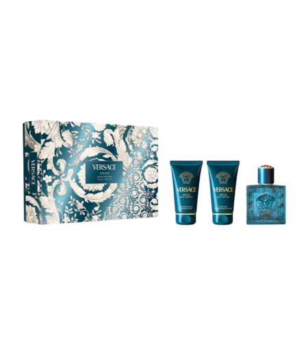Set Versace: Eros, Eau De Toilette, For Men, 50 ml + Eros, Shower Gel, For All Skin Types, 50 ml + Eros, Hydrating, After-Shave Balm, 50 ml