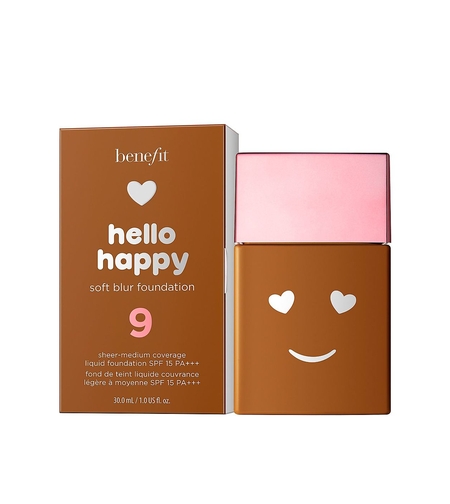 Benefit, Hello Happy Soft Blur, Matte Finish, Liquid Foundation, 09, Deep Neutral, SPF 15, 30 ml