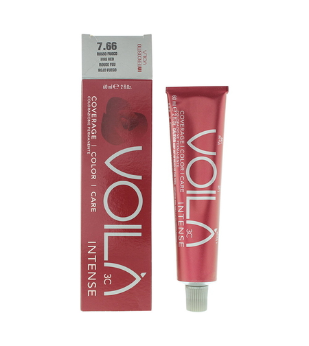 Intercosmo, Voila 3C Intense, Permanent Hair Dye, 7.66 Fire Red, 60 ml