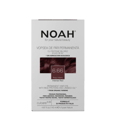 Noah, Permanent Hair Colour, Permanent Hair Dye, 6.66 Intense Red, 140 ml