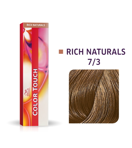 Wella Professionals, Color Touch, Ammonia-Free, Semi-Permanent Hair Dye, 7/3 Medium Gold Blonde, 60 ml