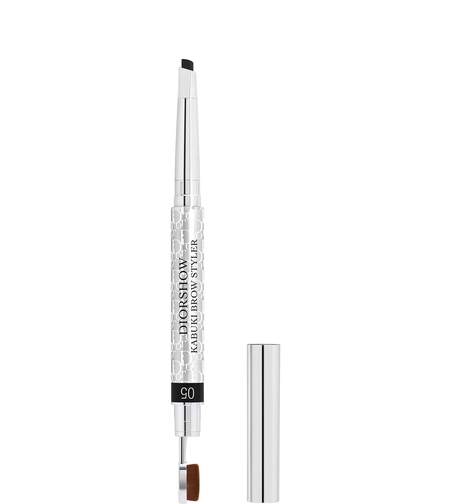 Christian Dior, Diorshow Kabuki, Double-Ended, Eyebrow Cream Pencil & Brush 2-In-1, 05, Black, 0.09 g