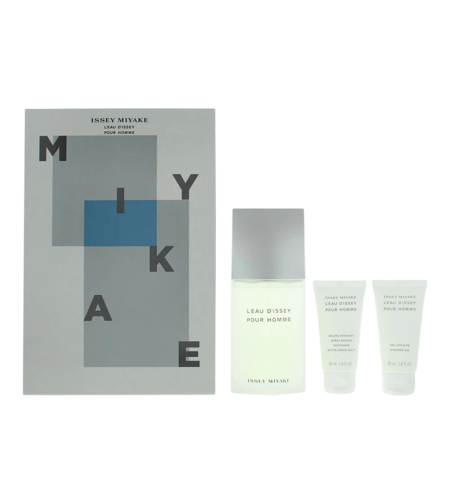 Set Issey Miyake: L'Eau D'Issey Pour Homme, Eau De Toilette, For Men, 125 ml + L'Eau d'Issey, Moisturizing, Shower Gel, For All Skin Types, 50 ml + L'Eau d'Issey, After-Shave Balm, 50 ml