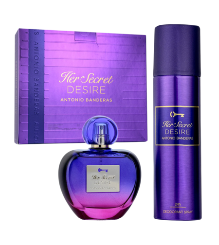 Set Antonio Banderas: Her Secret Desire, Eau De Toilette, For Women, 80 ml + Her Secret Desire, Deodorant Spray, For Women, 150 ml