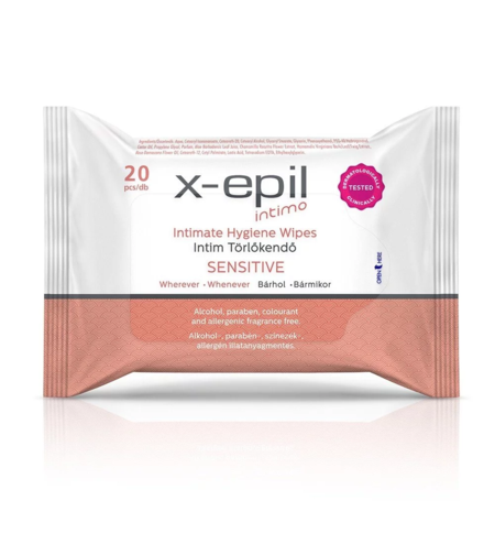 X-Epil, Intimate Hygiene Sensitive, Intimate Wipes, 20 pcs