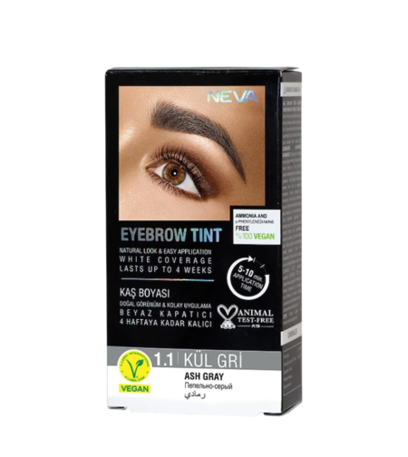 Neva, Eyebrow Tint, Permanent Hair Dye,  Ash Gray, 30 ml