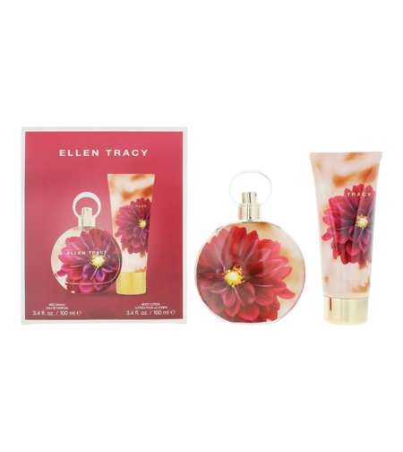 Set Ellen Tracy: Dream Florals Red Dahlia, Eau De Parfum, For Women, 100 ml + Dream Florals Red Dahlia, Moisturizes, Body Lotion, Body, 100 ml
