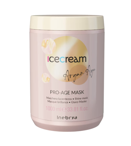Inebrya, Ice Cream Pro-Age, Argan Oil, Hair Treatment Cream Mask, Shining, 1000 ml