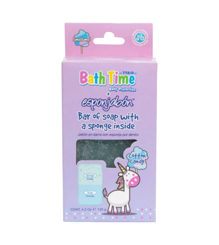 Esponjabon, Cotton Candy, Cleansing, Cotton Candy, Soap & Sponge 2-In-1, Body, 100 g