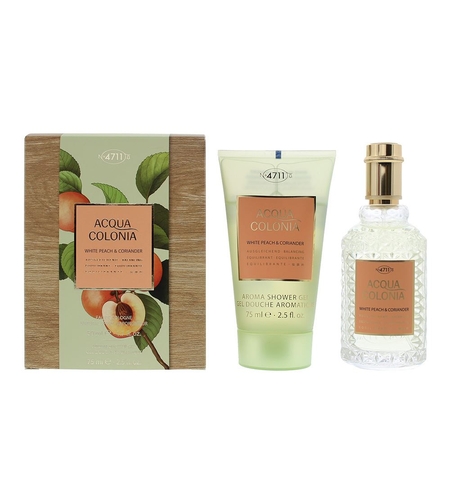 Set 4711: Acqua Colonia White Peach & Coriander, Eau De Cologne, Unisex, 50 ml + Acqua Colonia, White Peach & Coriander, Moisturizing, Shower Gel, Body, All Skin Types, 75 ml
