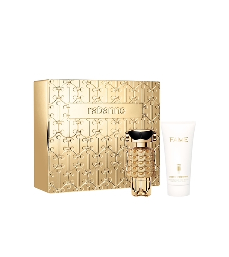 Set Paco Rabanne: Fame Intense, Eau De Parfum, For Women, 50 ml + Fame Intense, Hydrating, Body Lotion, 75 ml