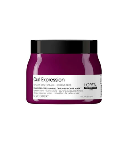 L'Oreal Professionnel, Serie Expert Curl Expression, Glycerin2.5% + Urea H + Hibiscus Seed, Hair Treatment Cream Mask, Intense Moisturizing, 500 ml