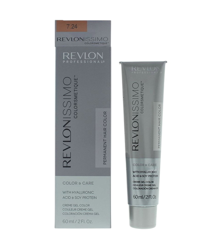 Revlon, Revlonissimo Colorsmetique, Permanent Hair Dye, 7.24 Coppery Pearl Blonde, 60 ml