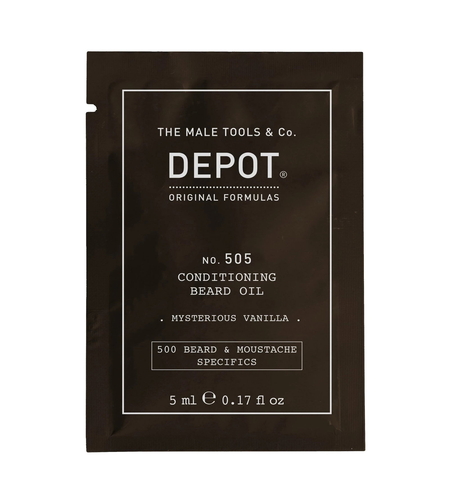 Depot, 500 Beard & Mustache Specifics No. 505, Beard Oil, Misterious Vanilla, Vitamin E, For Shine & Softness, 5 ml