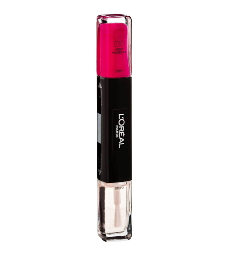 L'Oreal Paris, Infallible, Nail Polish 2-In-1, 010, Keep Magenta, 2 x, 5 ml