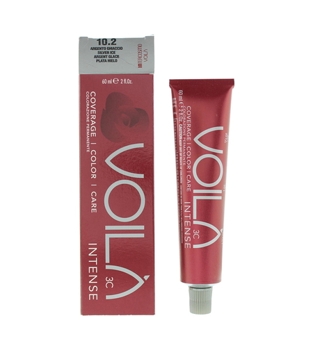 Intercosmo, Voila 3C Intense, Permanent Hair Dye, 10.2 Silver Ice, 60 ml