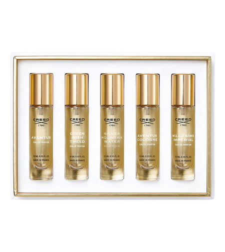 Set Creed: Aventus, Eau De Parfum, For Men, 10 ml + Green Irish Tweed, Eau De Parfum, For Men, 10 ml + Silver Mountain Water, Eau De Parfum, For Men, 10 ml + Aventus Cologne, Eau De Parfum, For Men, 10 ml + Millesime Imperial, Eau De Parfum, For Men,