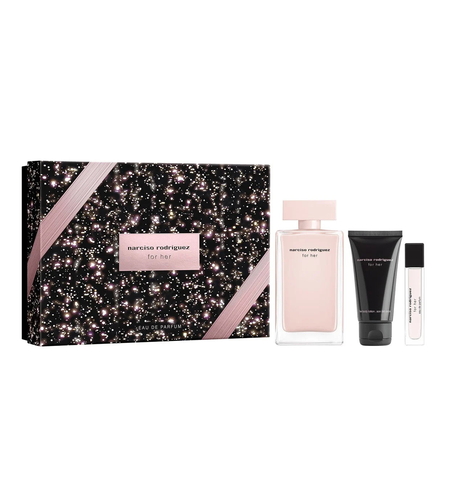 Set Narciso Rodriguez: For Her, Eau De Parfum, For Women, 100 ml + For Her, Hydrating, Body Lotion, 50 ml + For Her, Eau De Parfum, For Women, 10 ml