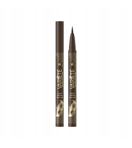 Eveline Cosmetics, Variete, Precise Eyeliner Brush, Liquid Eyeliner, 02, Brown, 4 ml