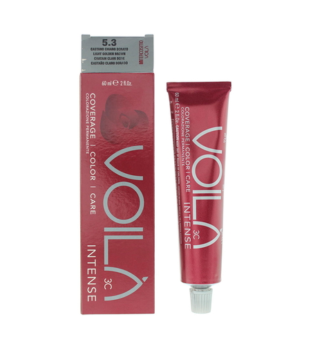Intercosmo, Voila 3C Intense, Permanent Hair Dye, 5.3 Light Golden Brown, 60 ml