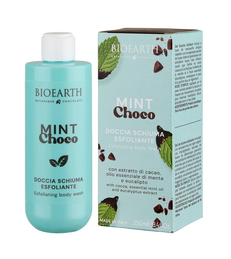 Bioearth, Mint Choco, Cleansing & Exfoliating, Shower Gel, For All Skin Types, 250 ml