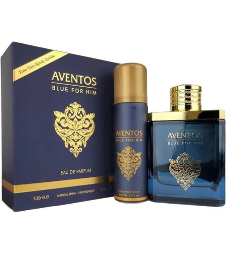 Set Fragrance World: Aventos Blue, Eau De Parfum, For Men, 100 ml + Aventos Blue, Body Spray, 50 ml