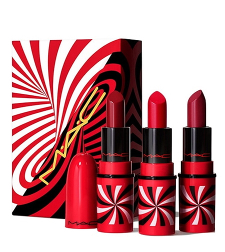 Tiny Tricks Set MAC: Mini, Matte, Cream Lipstick, Awe-Spicious, 1.8 g *Miniature + Mini, Matte, Cream Lipstick, Snappy-Go-Lucky, 1.8 g *Miniature + Mini, Matte, Cream Lipstick, Sleight Of Grand, 1.8 g *Miniature