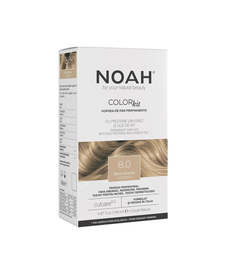 Noah, Permanent Hair Colour, Permanent Hair Dye, 8.0 Light Blonde, 140 ml