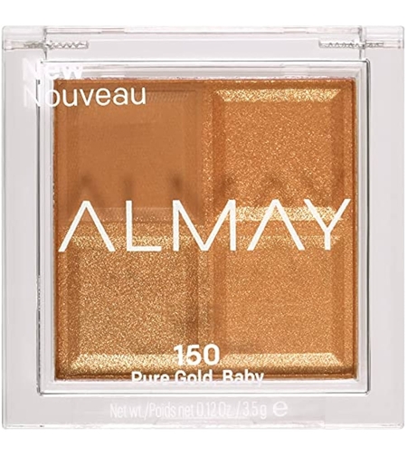 Almay, Shadow Quad, Eyeshadow Palette, 150, Pure Gold, 4 Shades, 3.5 g