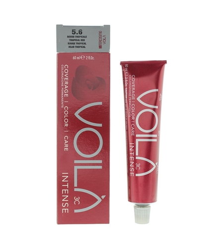 Intercosmo, Voila 3C Intense, Permanent Hair Dye, 5.6 Tropical Red, 60 ml
