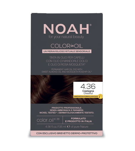 Noah, Color In Oil, Permanent Hair Colouring Oil, Colouring, 4.36 Chestnut, 135 ml