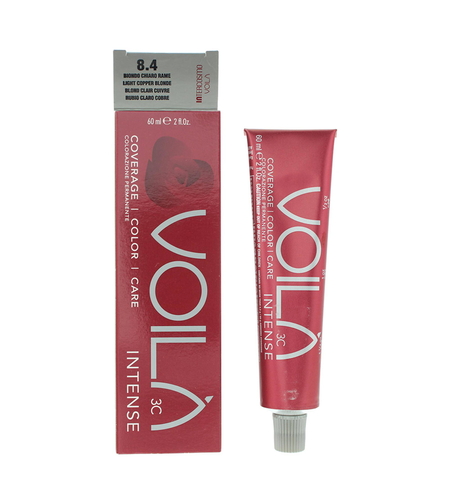Intercosmo, Voila 3C Intense, Permanent Hair Dye, 8.4 Light Copper Blonde, 60 ml