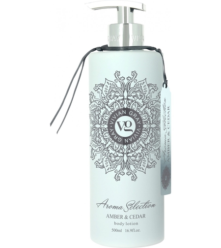 Vivian Gray, Aroma Selection, Amber & Cedar, Hydrating, Body Lotion, 500 ml