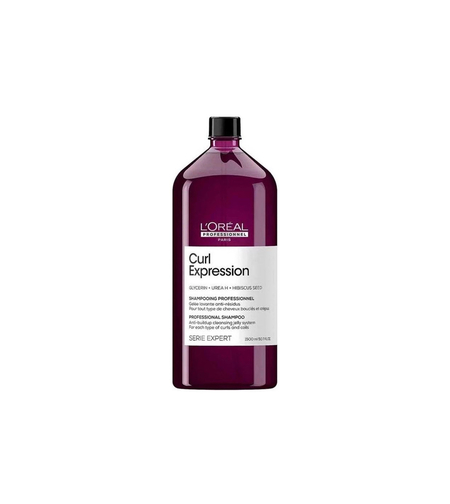 L'Oreal Professionnel, Serie Expert Curl Expression, Glycerin + Urea H + Hibiscus Seed, Hair Shampoo, Clarifying, 1500 ml