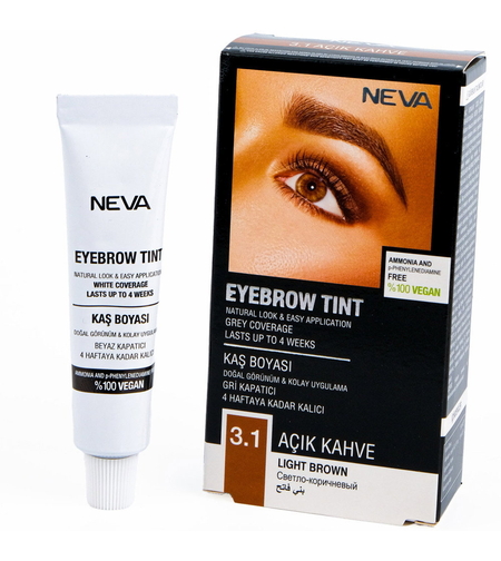 Neva, Eyebrow Tint, Permanent Hair Dye,  Light Brown, 30 ml