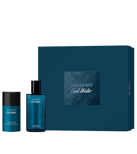 Set Davidoff: Cool Water, Eau De Toilette, For Men, 75 ml + Cool Water, 24h Protection, Deodorant Stick, For Men, 75 g