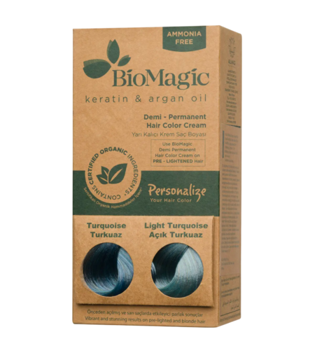 Biomagic, Biomagic, Keratin & Argan Oil, Demi-Permanent Hair Dye,  Turquoise, 250 ml *Tester