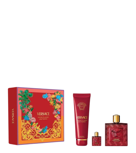 Set Versace: Eros Flame, Eau De Parfum, For Men, 100 ml + Eros Flame, Shower Gel, 150 ml + Eros Flame, Eau De Parfum, For Men, 5 ml